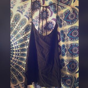 Black sleeveless top